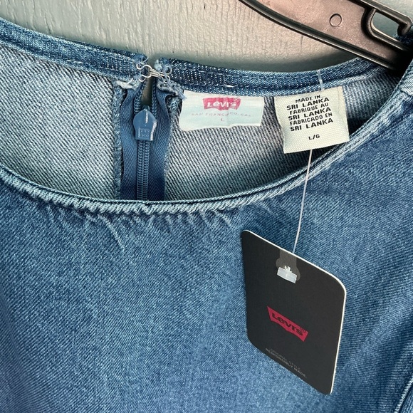 Levi's Blue Denim Puff Sleeves Blouse Size Large NWT - Picture 11 of 12